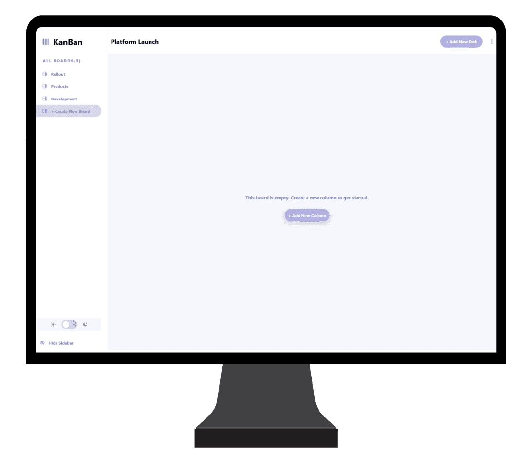 Kanban screen