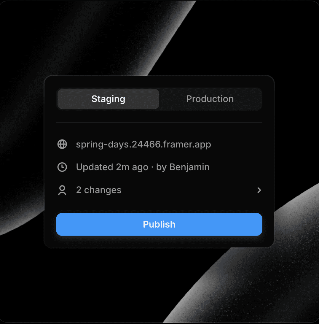 Framer Instant Website Publishing