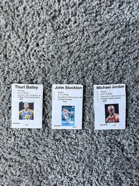 Homemade Basketball Cards