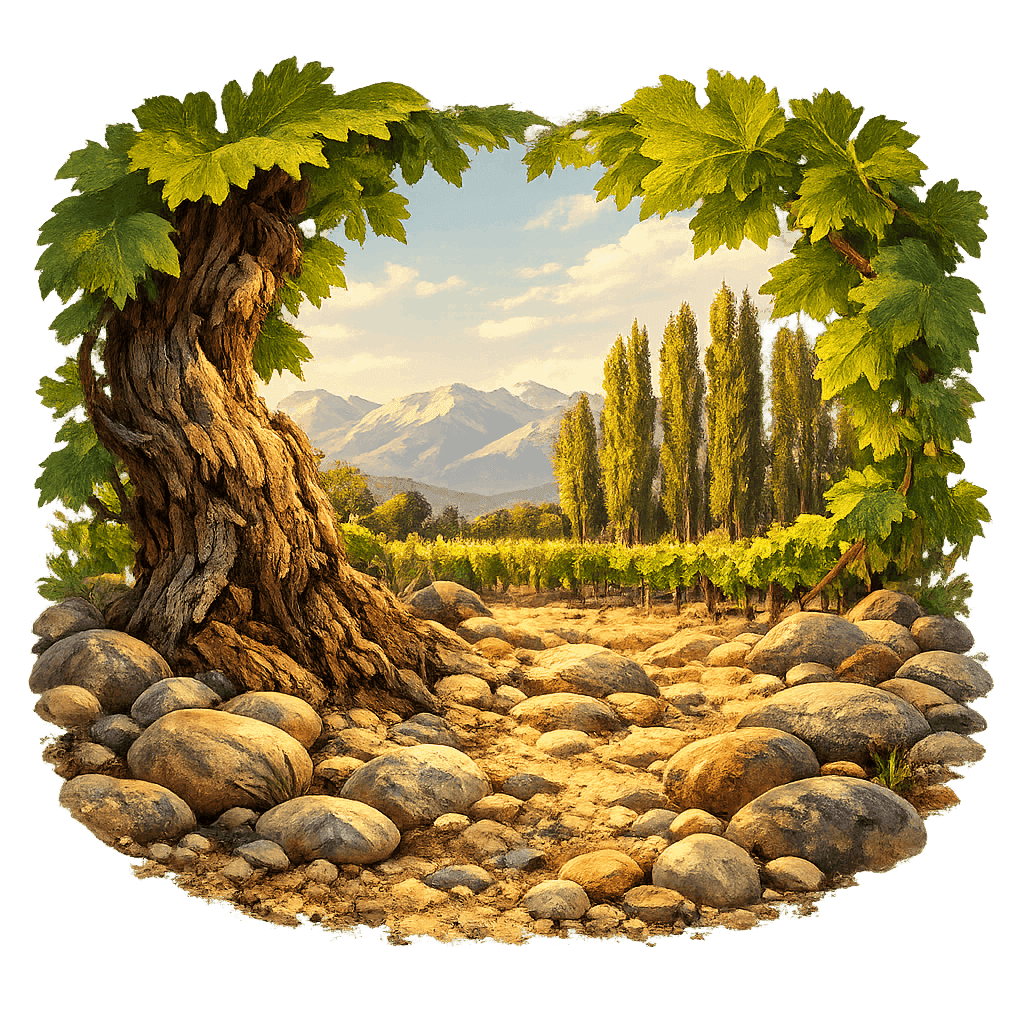 Detailed graphic of the Romeral wine region.