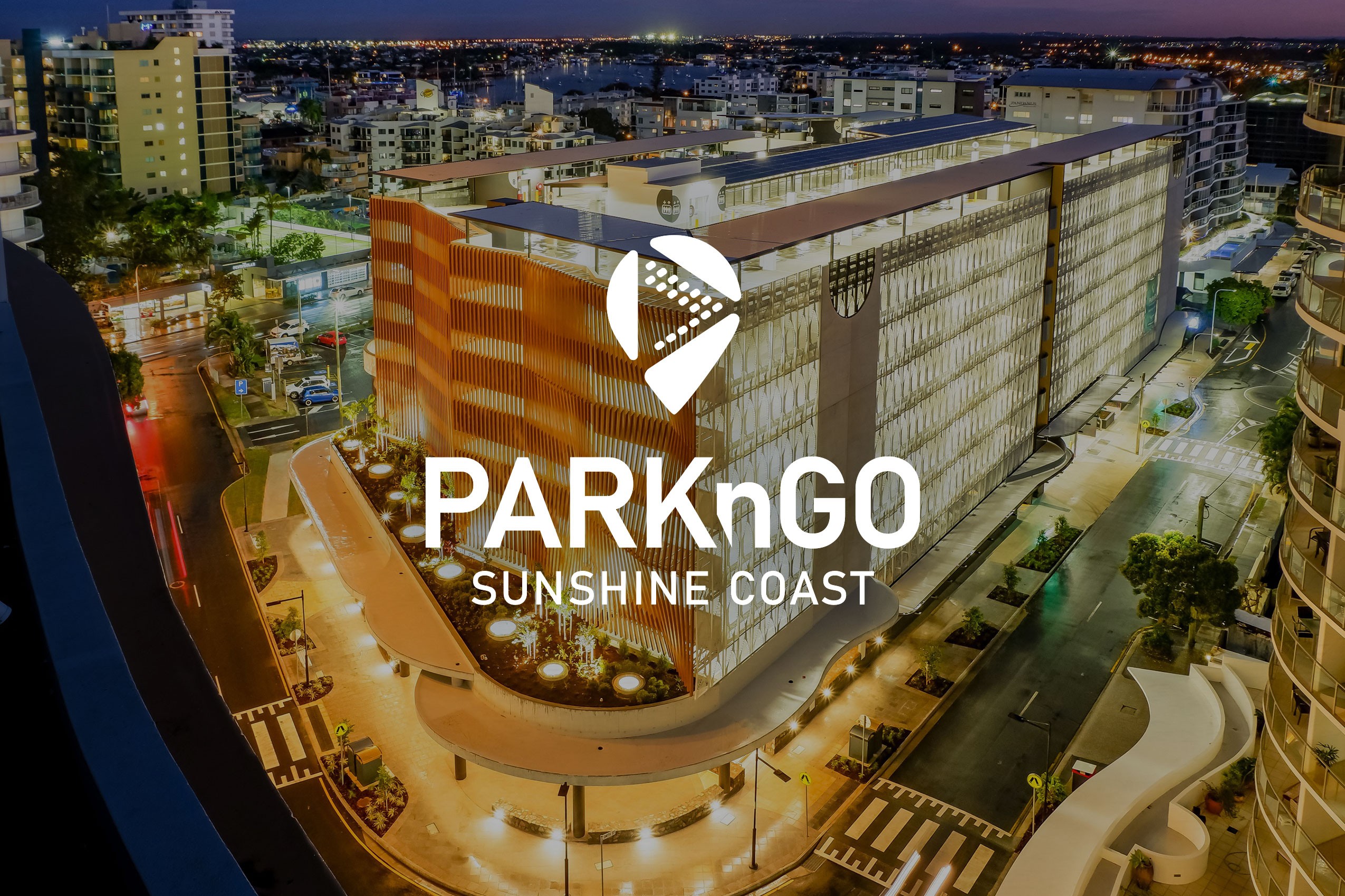 ParknGo branded carpark entry with signage