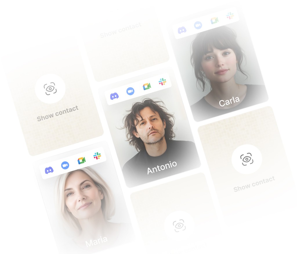 People contact cards abstract