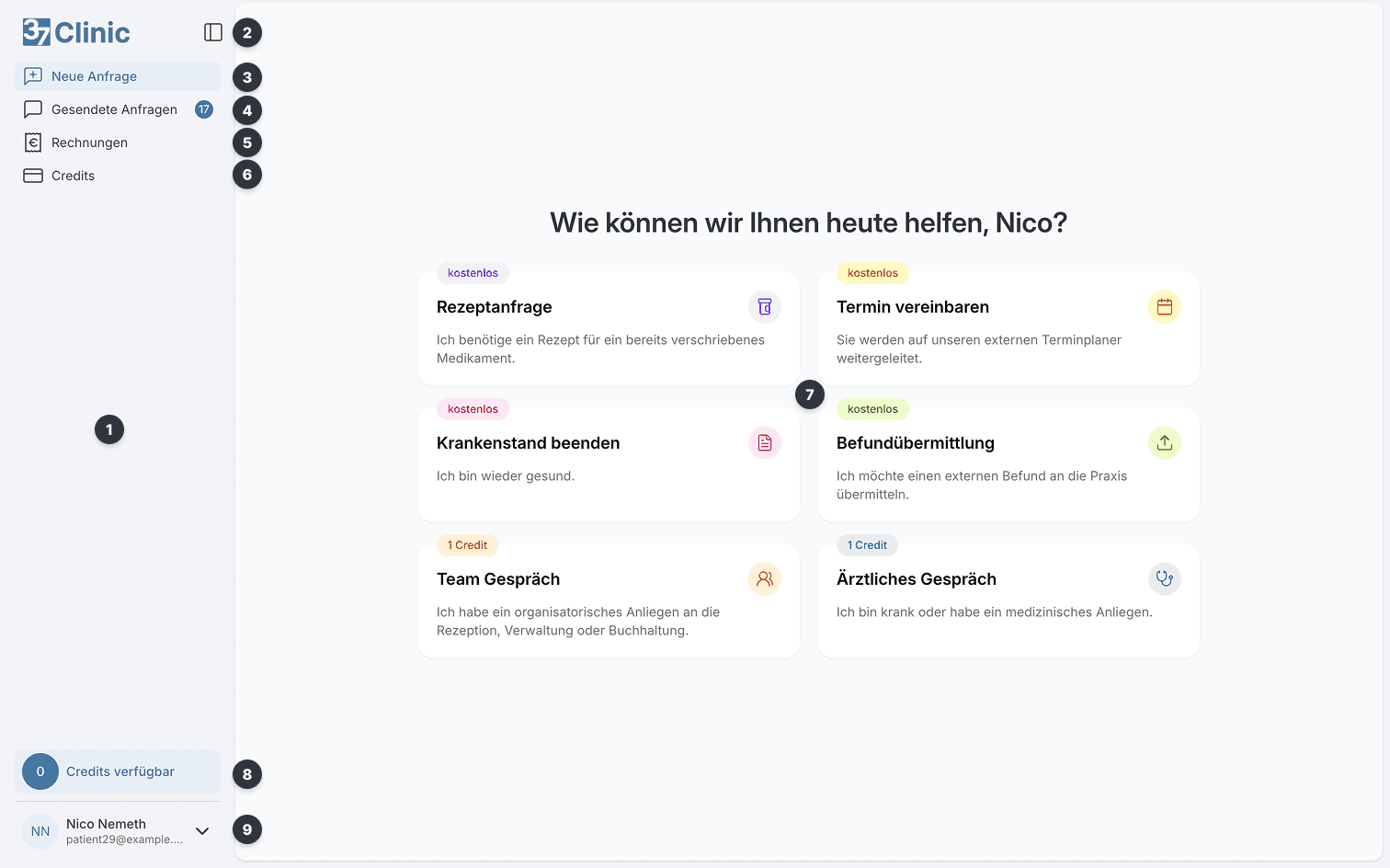 37.clinic - Neue Anfrage