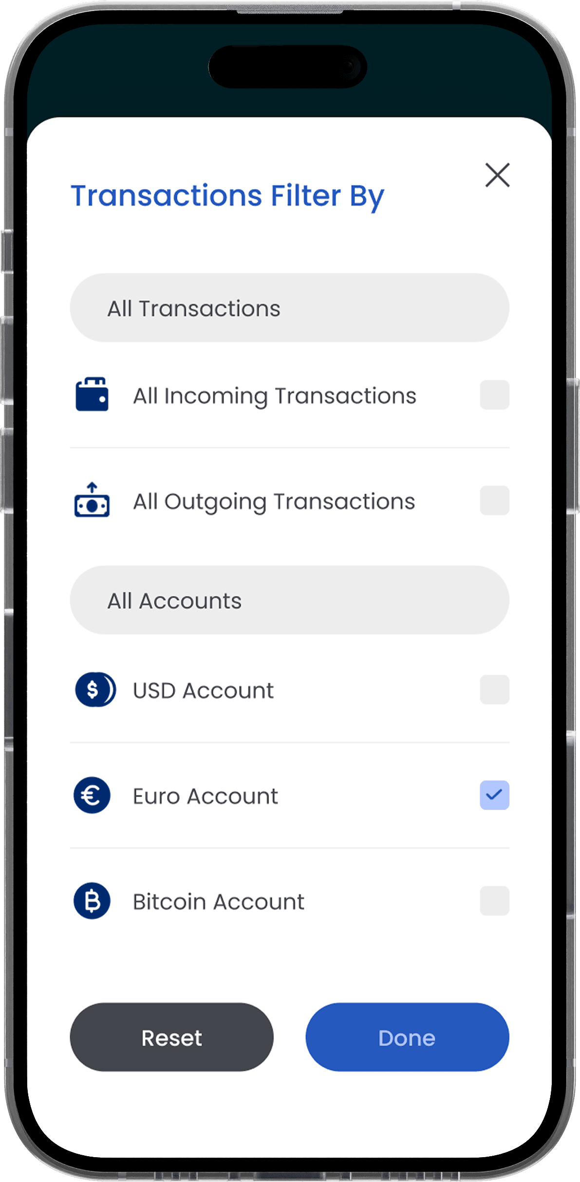 filter Screen Mobile App Design PNG Image