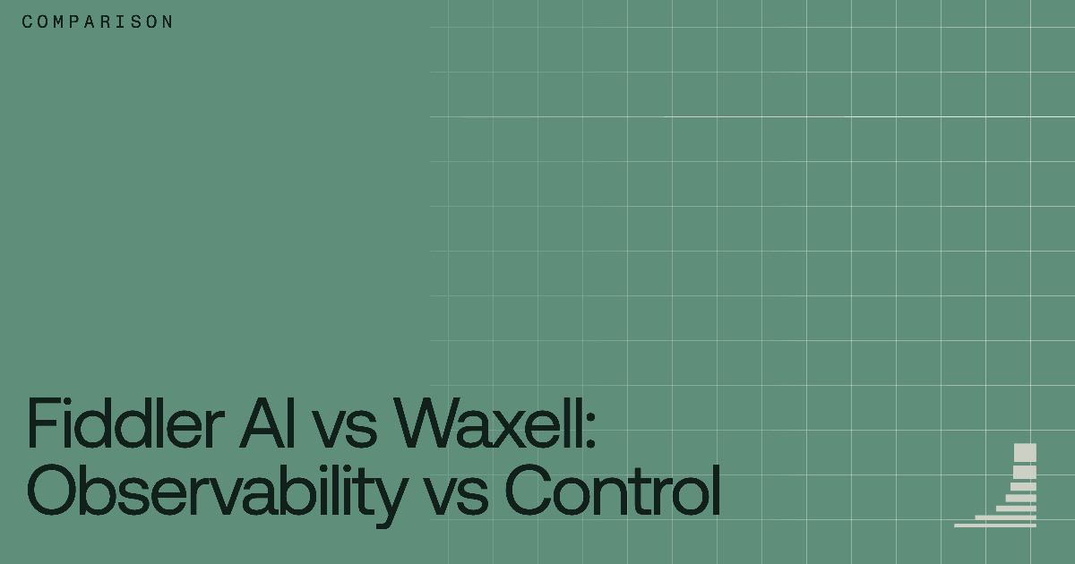 Waxell blog cover: Fiddler AI vs Waxell - Enterprise Observability vs. a Self-Serve Control Plane