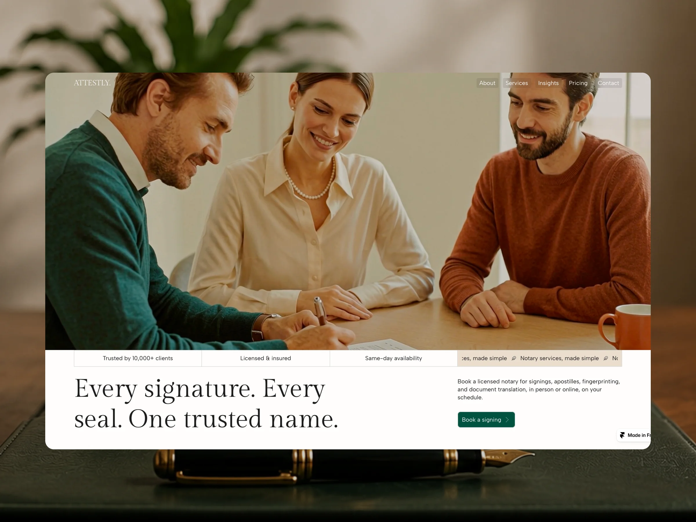Attestly website preview
