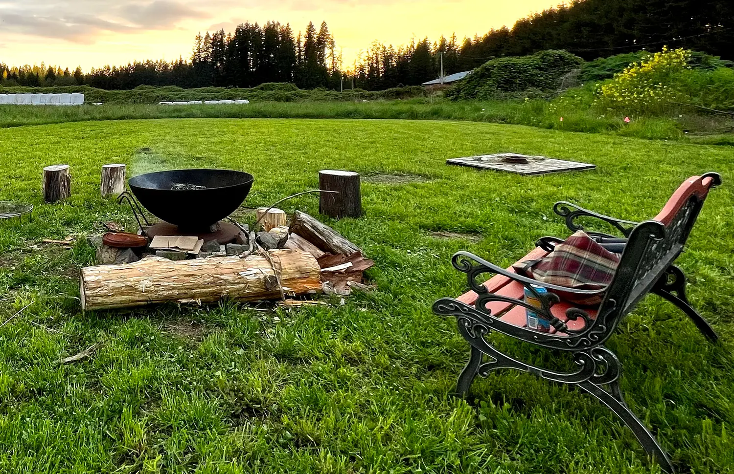 Architectural rendering of clustered homes and shared green space.