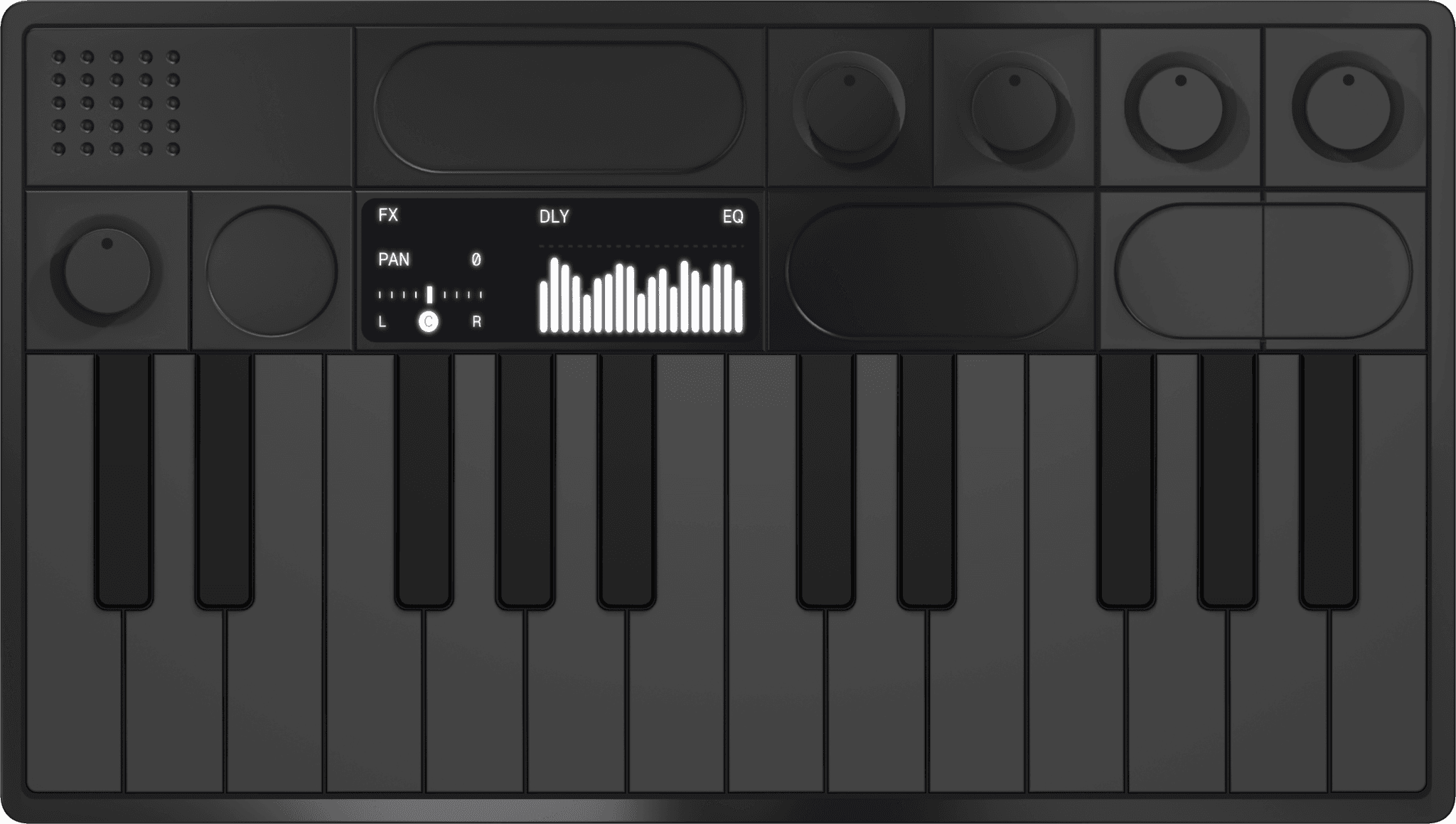 Synthetizer top view. Ashen One colour.