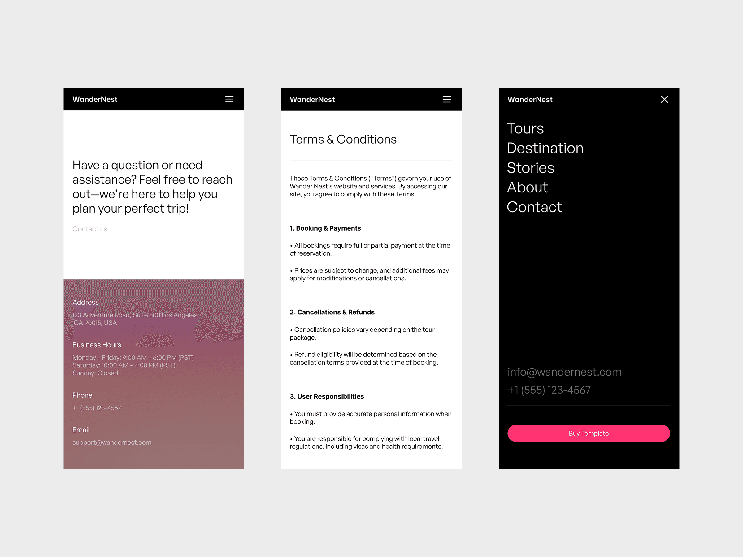 Travel Agency Website Framer Template