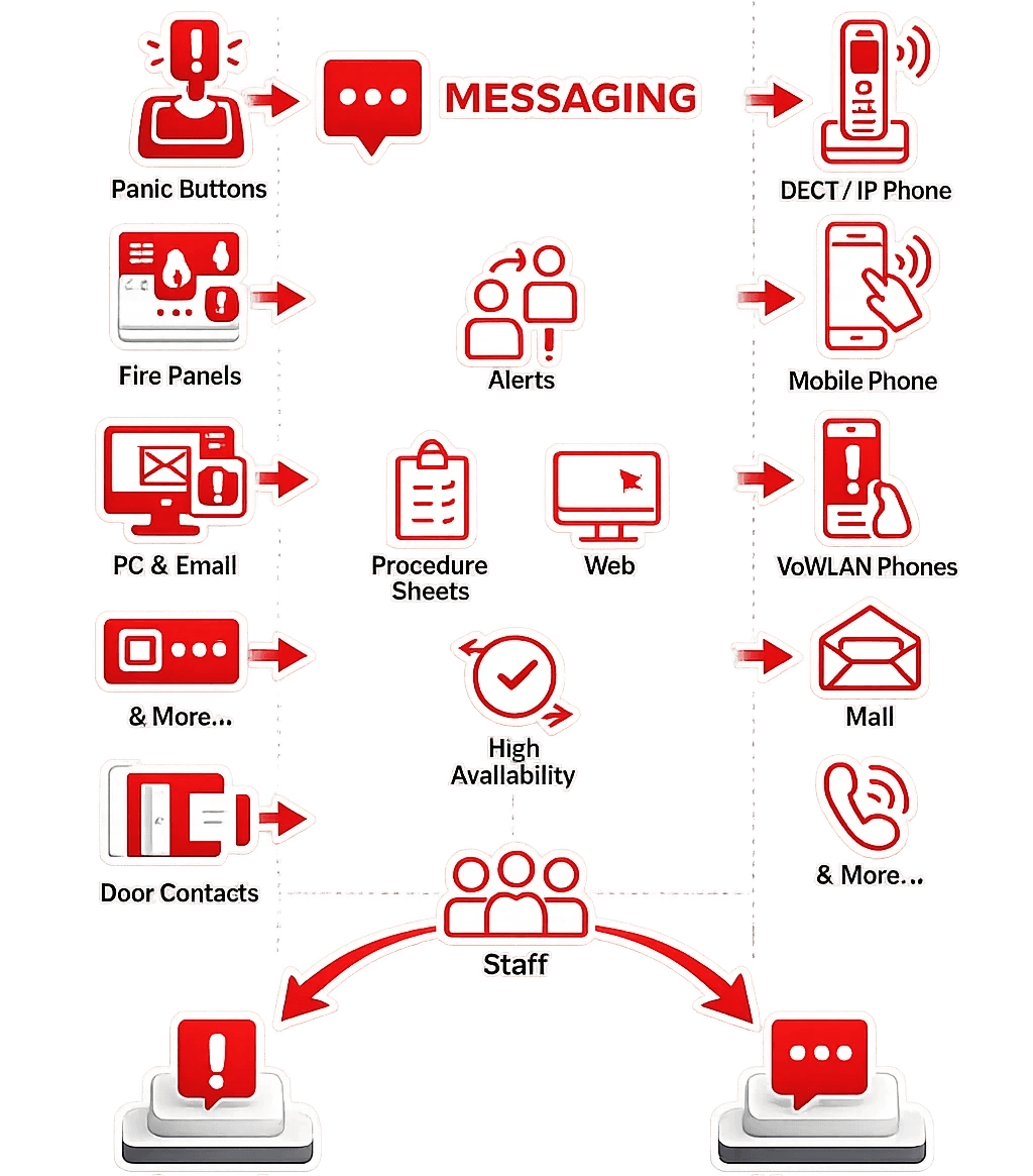 Messaging icons - of devices can integarte to and message to