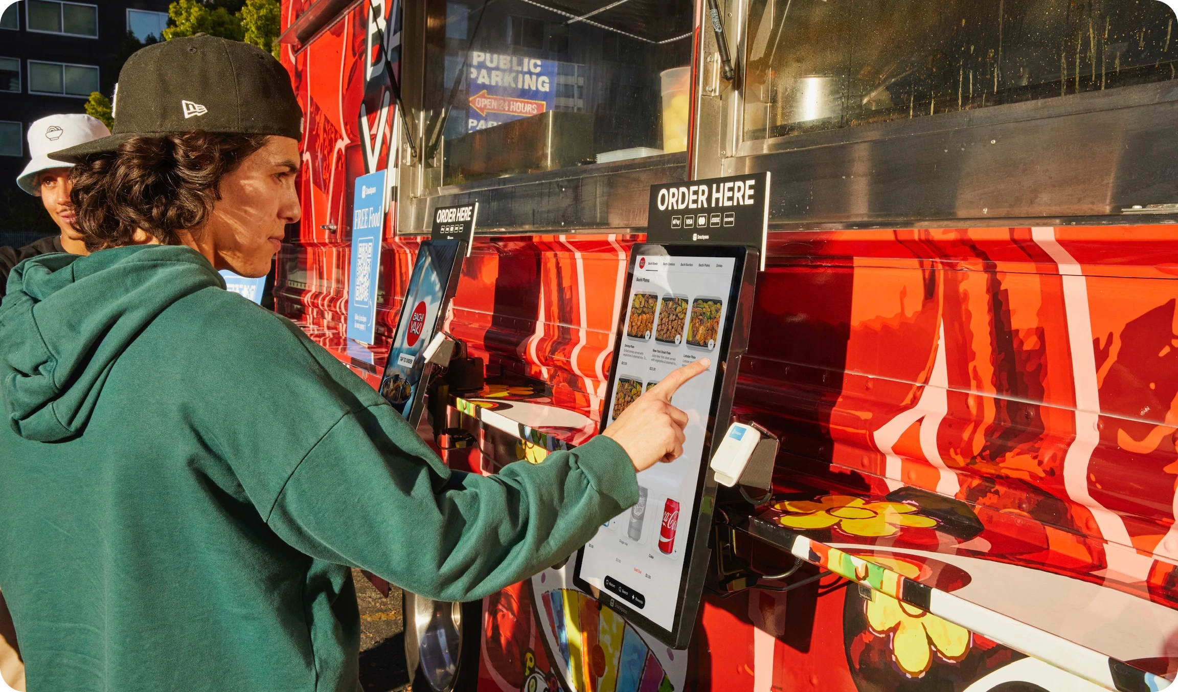 Snackpass Kiosk mounted to food truck