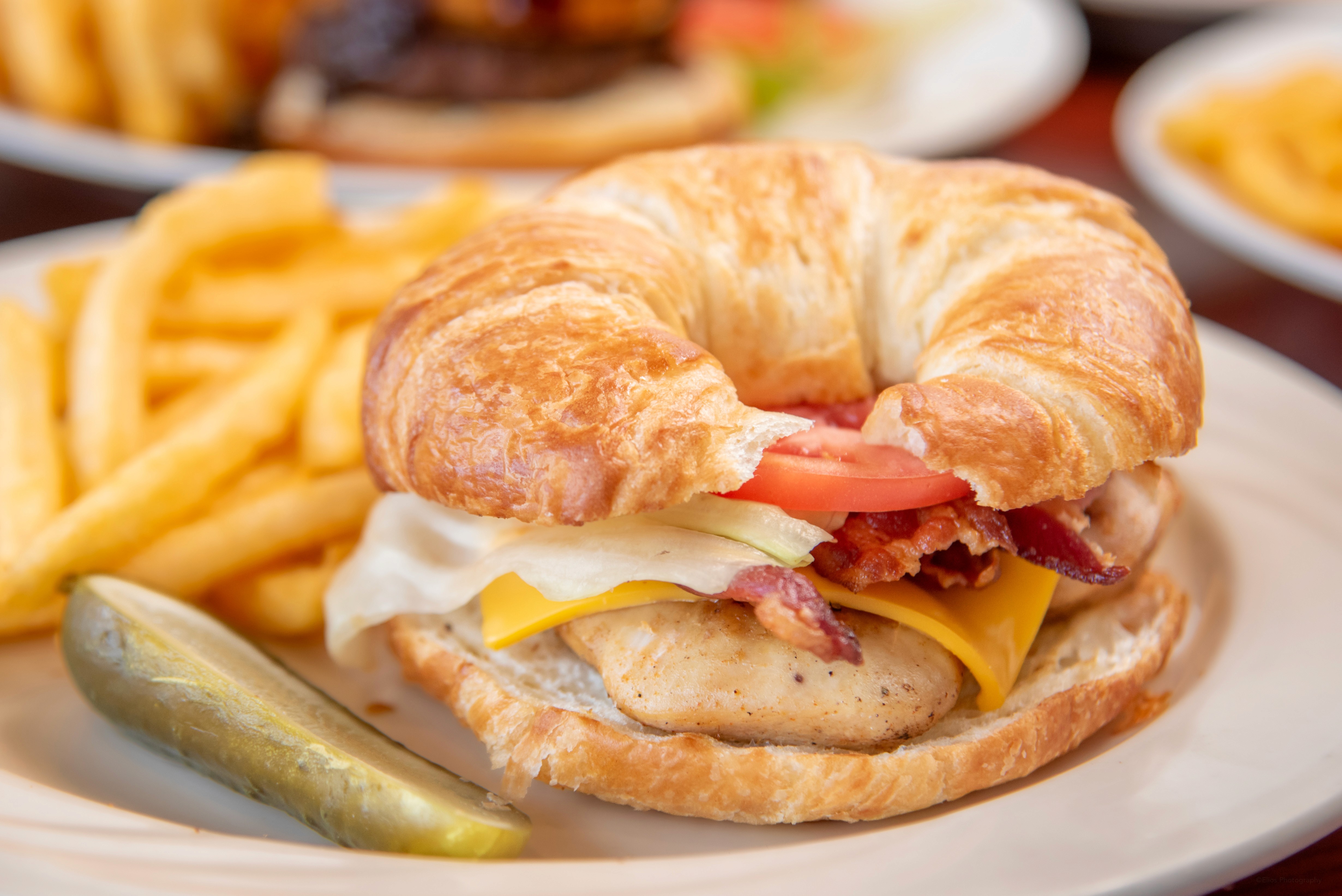 croissant on top of stainless steel tray