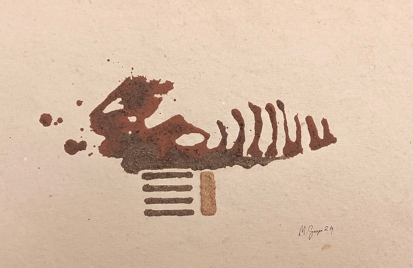 herd of sheep on road painting