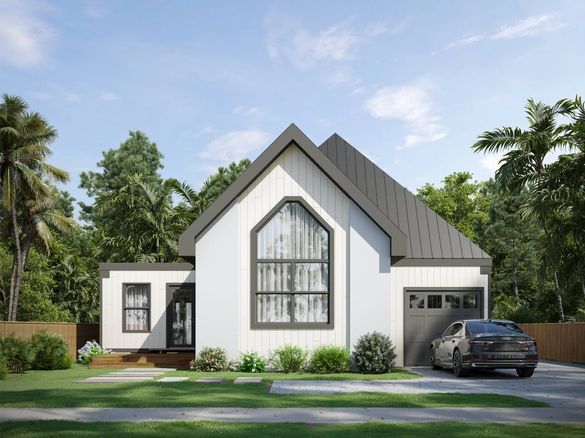 Mesocore home after Phase 2 expansion with added bedrooms and garage