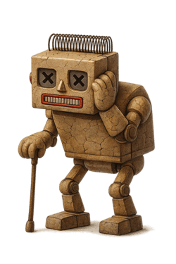 3d old tired robot