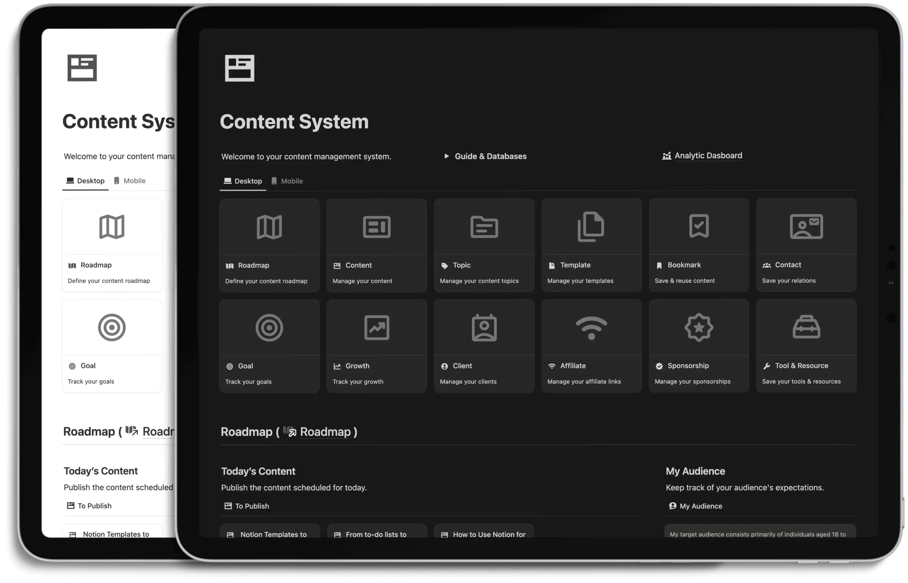 Notion Content System - Light/Dark Mode