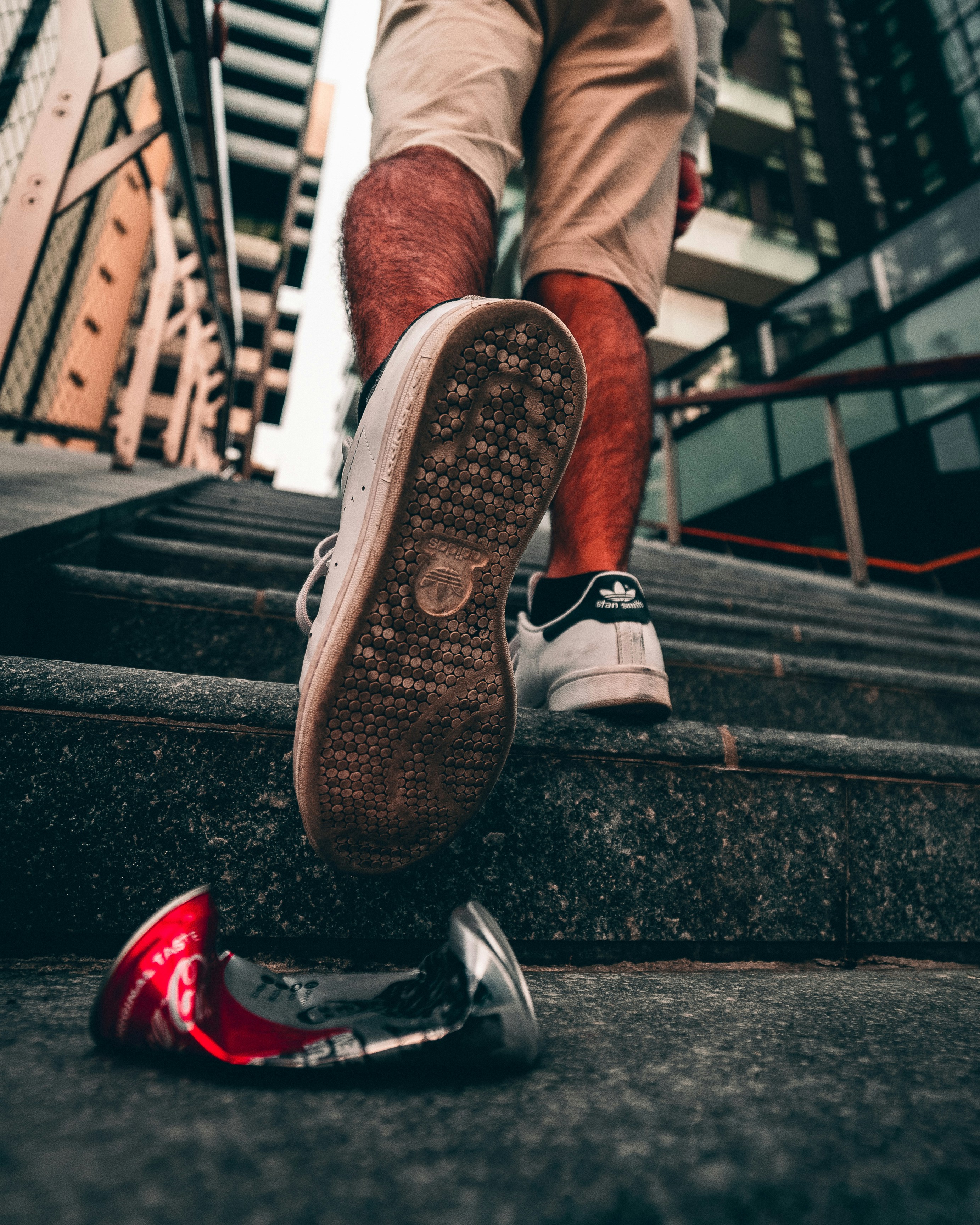 person on stairs