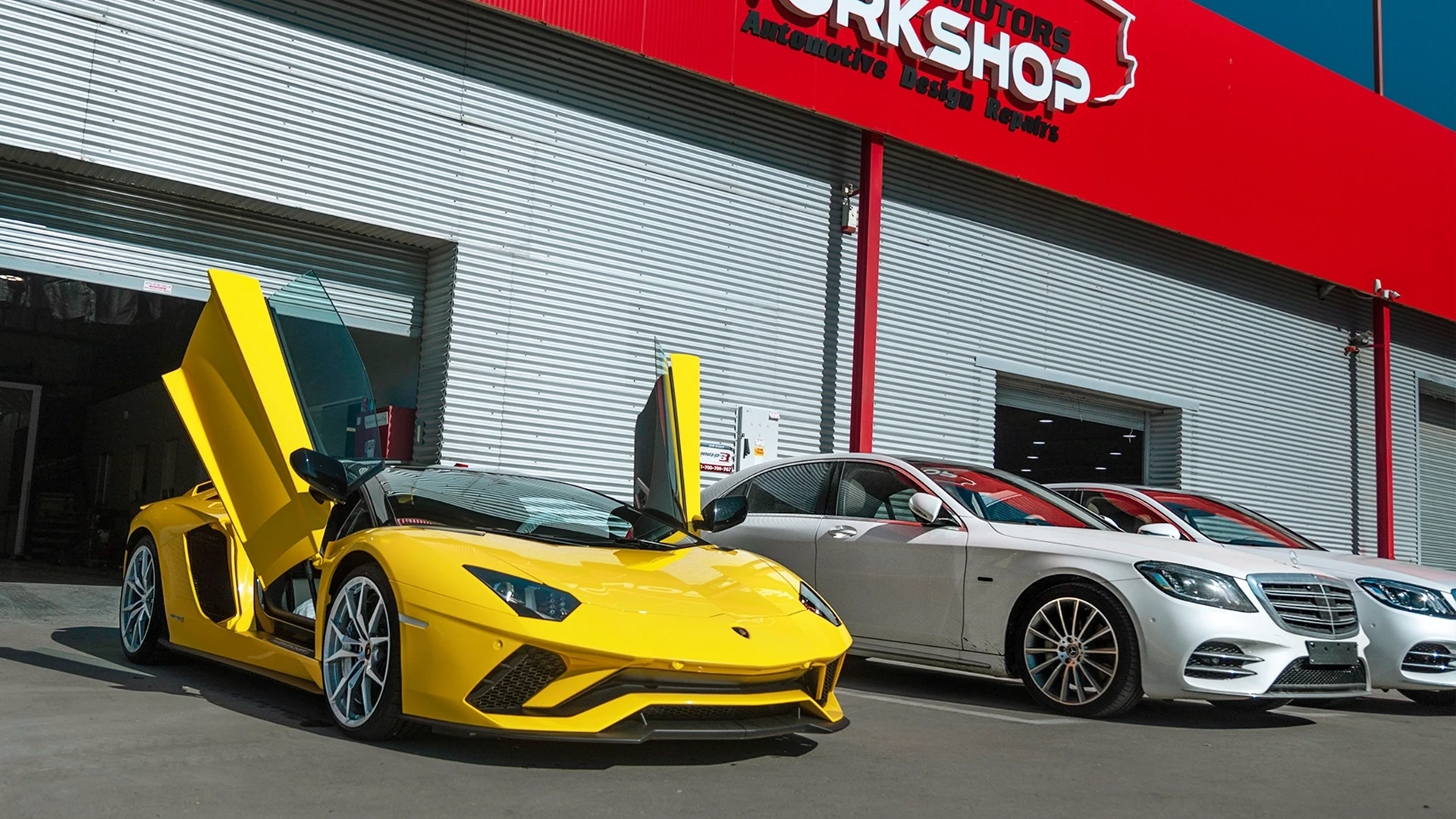 Team Creative Photography branding Bavarian motors workshop Lamborgini aventador SVJ Mercedes Sclass Car shop israel top cars automotive photography luxury