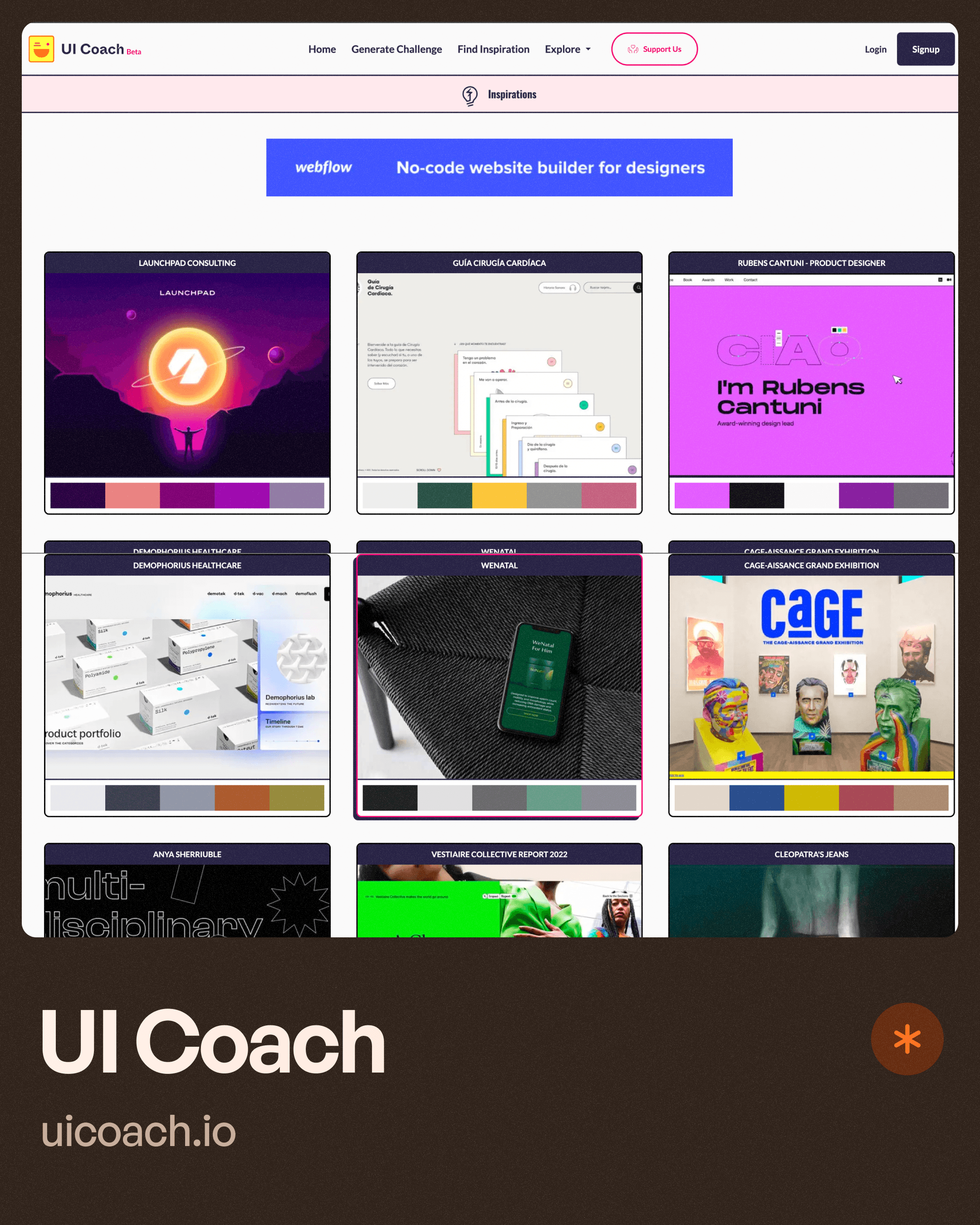 UI Coach website page
