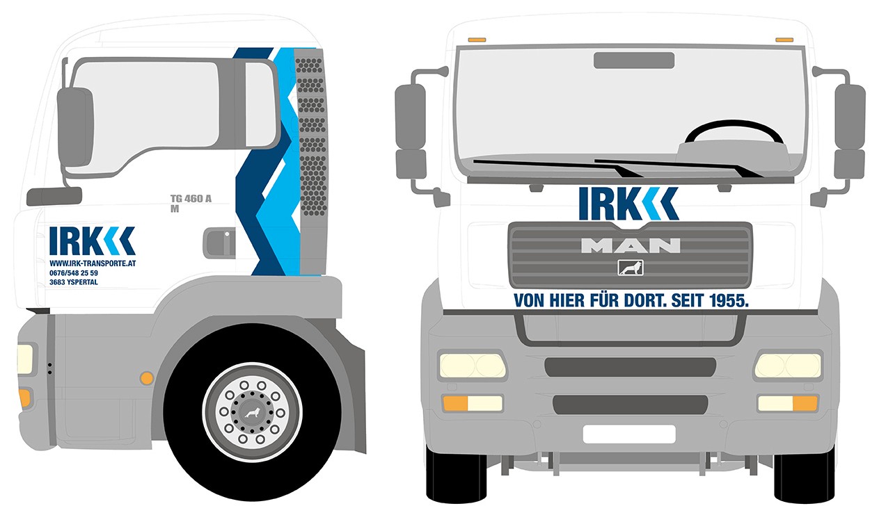 LKW Branding gezeichnet im Illustrator