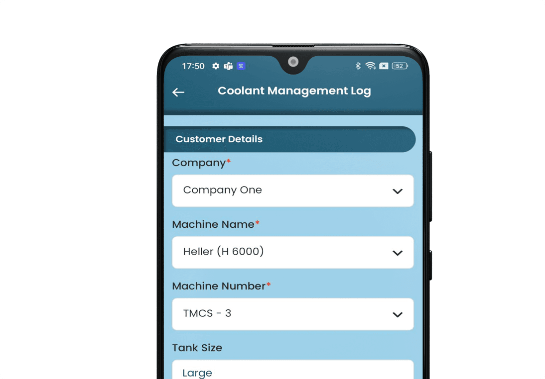 ChemCoolX maintenance dashboard web UI design