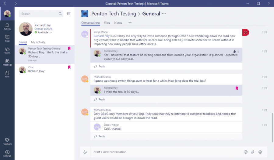 microsoft teams chat