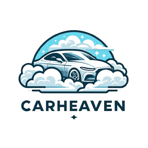 Logo von CarHeaven - Autoaufbereitung - Zeigt ein Auto welches in den Himmel umgeben von Wolken ist da sich das Auto im Himmel befindet