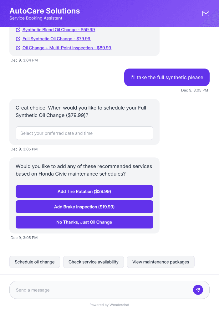 Car Maintenance & Oil Change Booking AI Agent