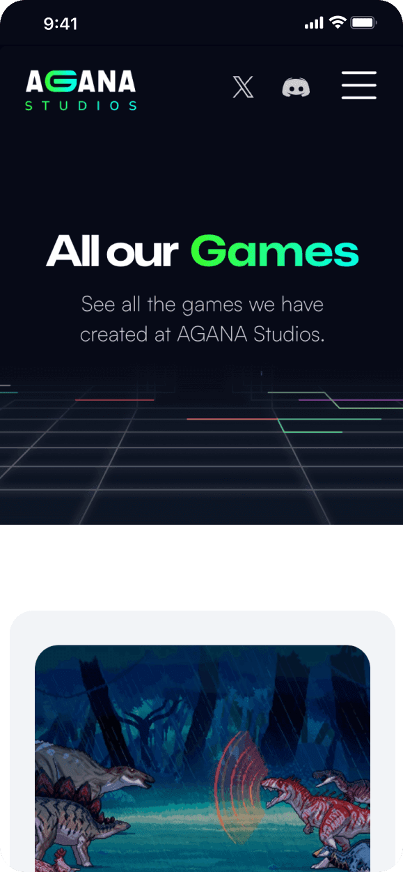 Phone screen showing a daek website interface