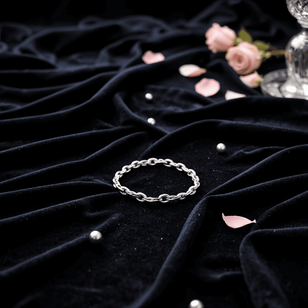 product photography of black chain bracelet