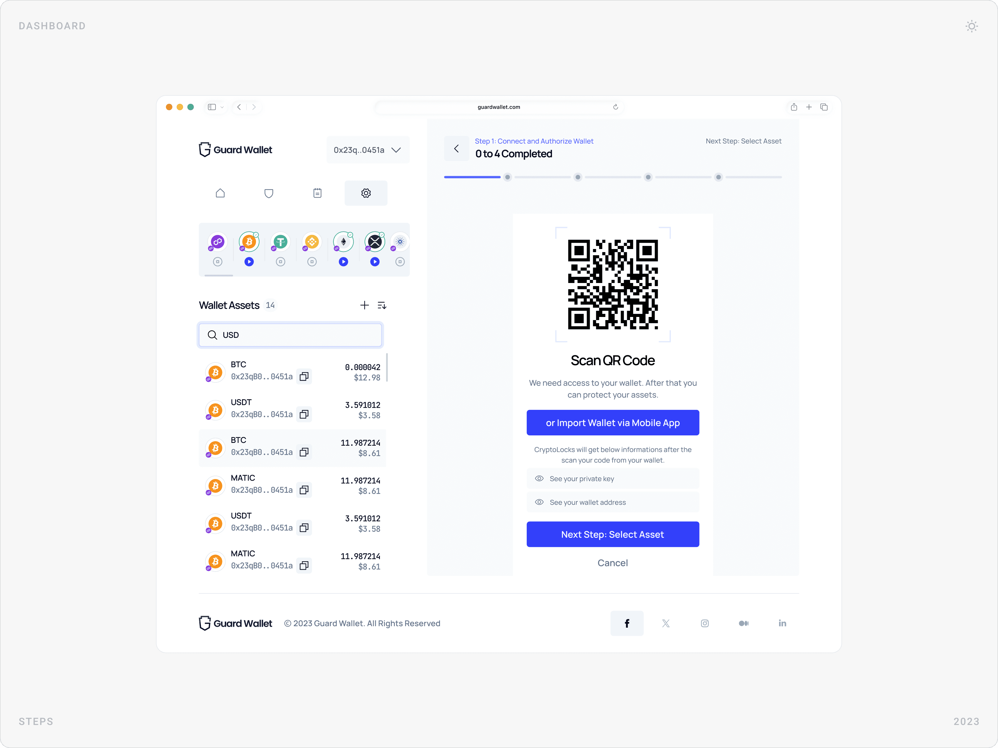 Modern Crypto Wallet Dashboard Interface Design