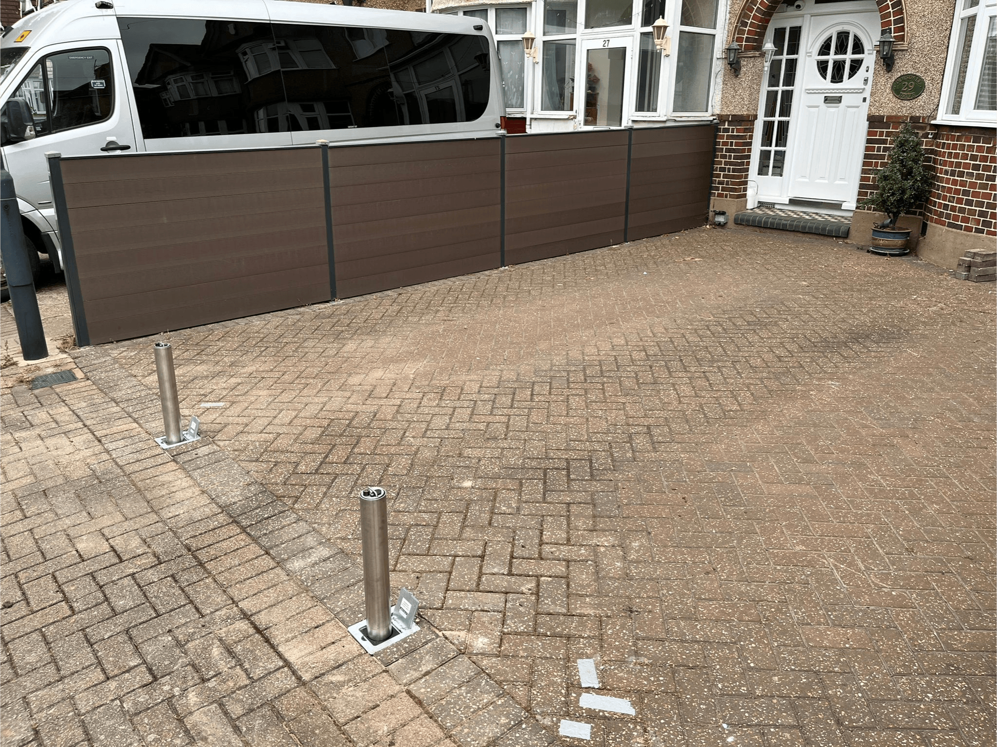 Driveway following security post installation