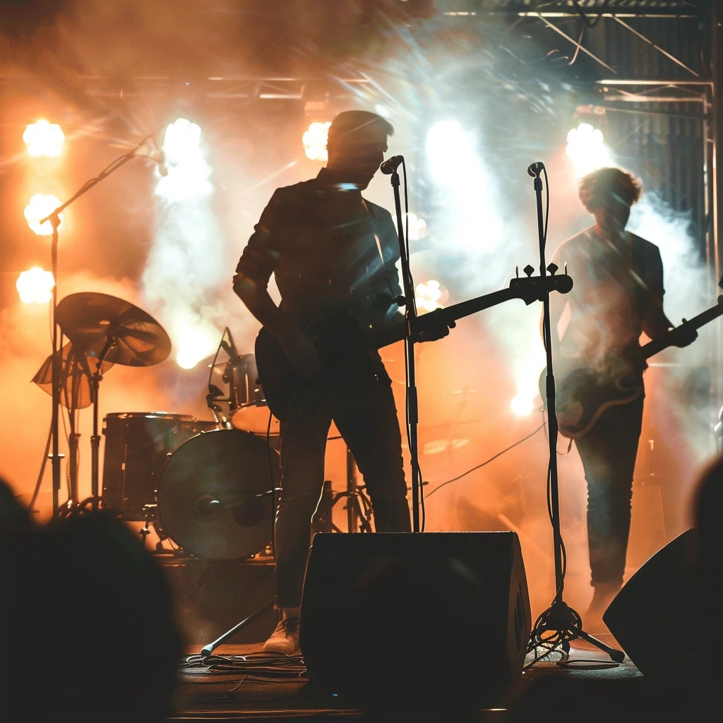 musicians on a stage