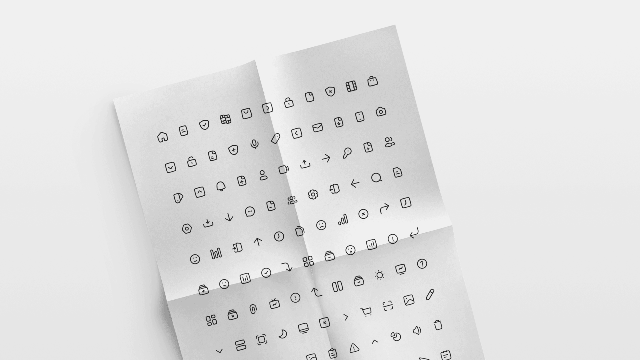 Cover image for the Ricon Icon Set project, showing a grid of the icons on a page.
