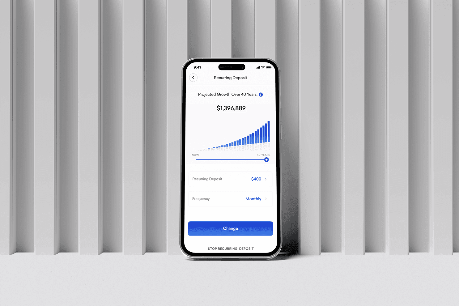 App showing beginner investing long term returns