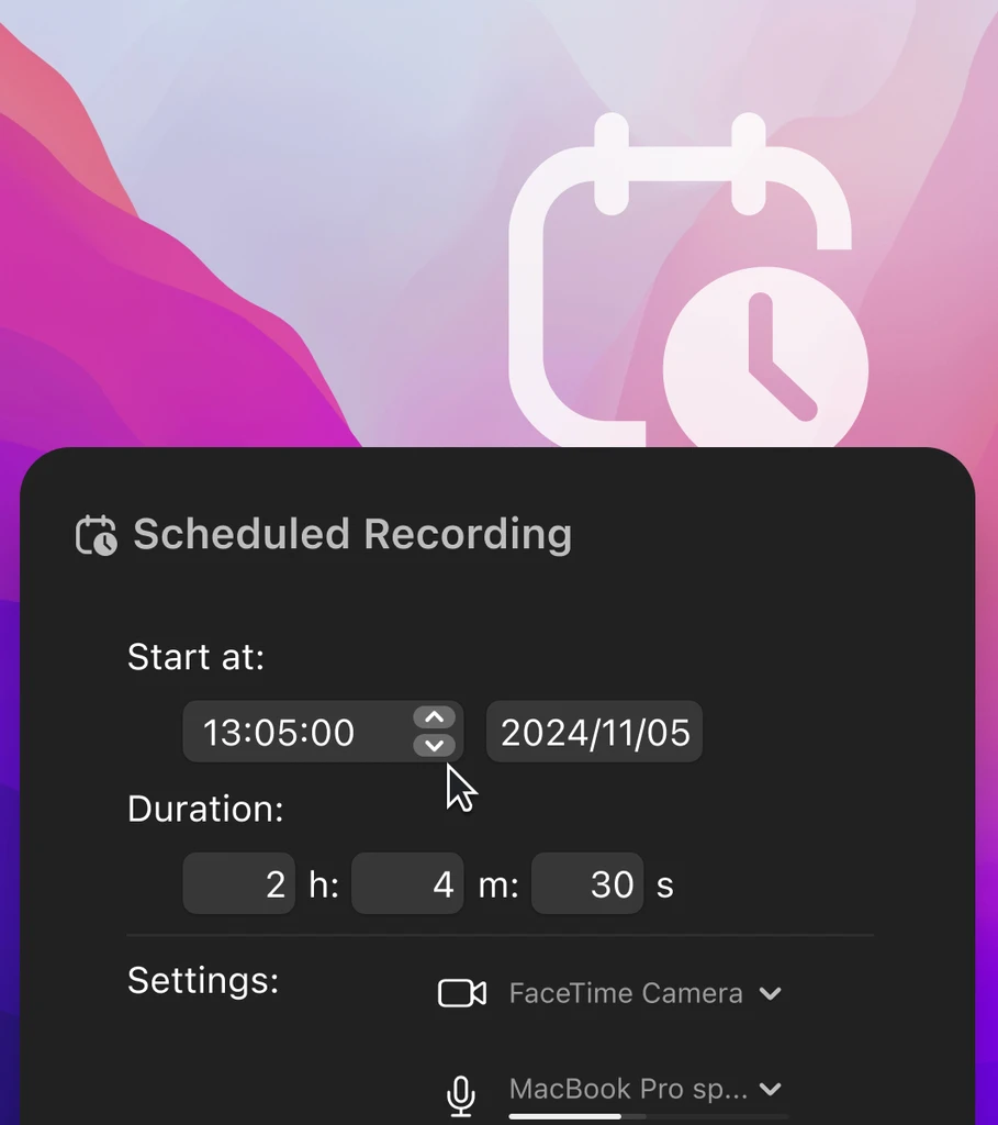 1001 record schedule a recording