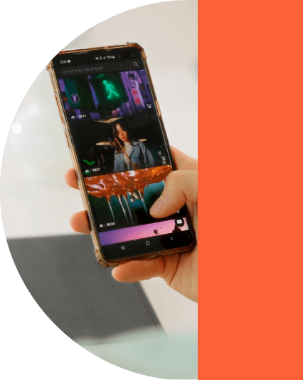 Man browsing on tablet