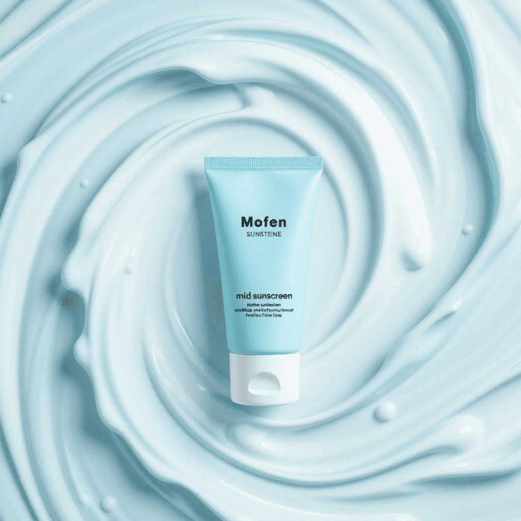 product photography of tube of mild sunscreen