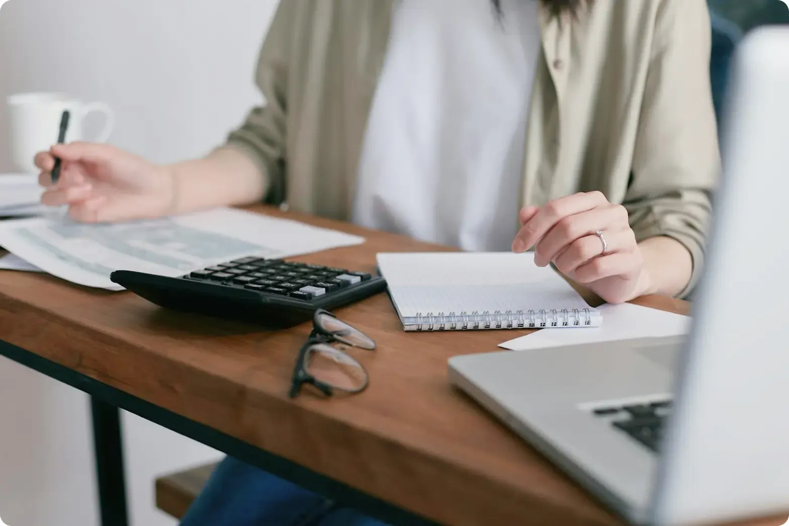 Woman working at her desk
