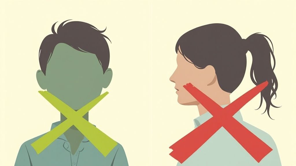 Eine Person hält eine fertige Bewerbungsmappe und prüft das Foto, was die Wichtigkeit der letzten Details betont.