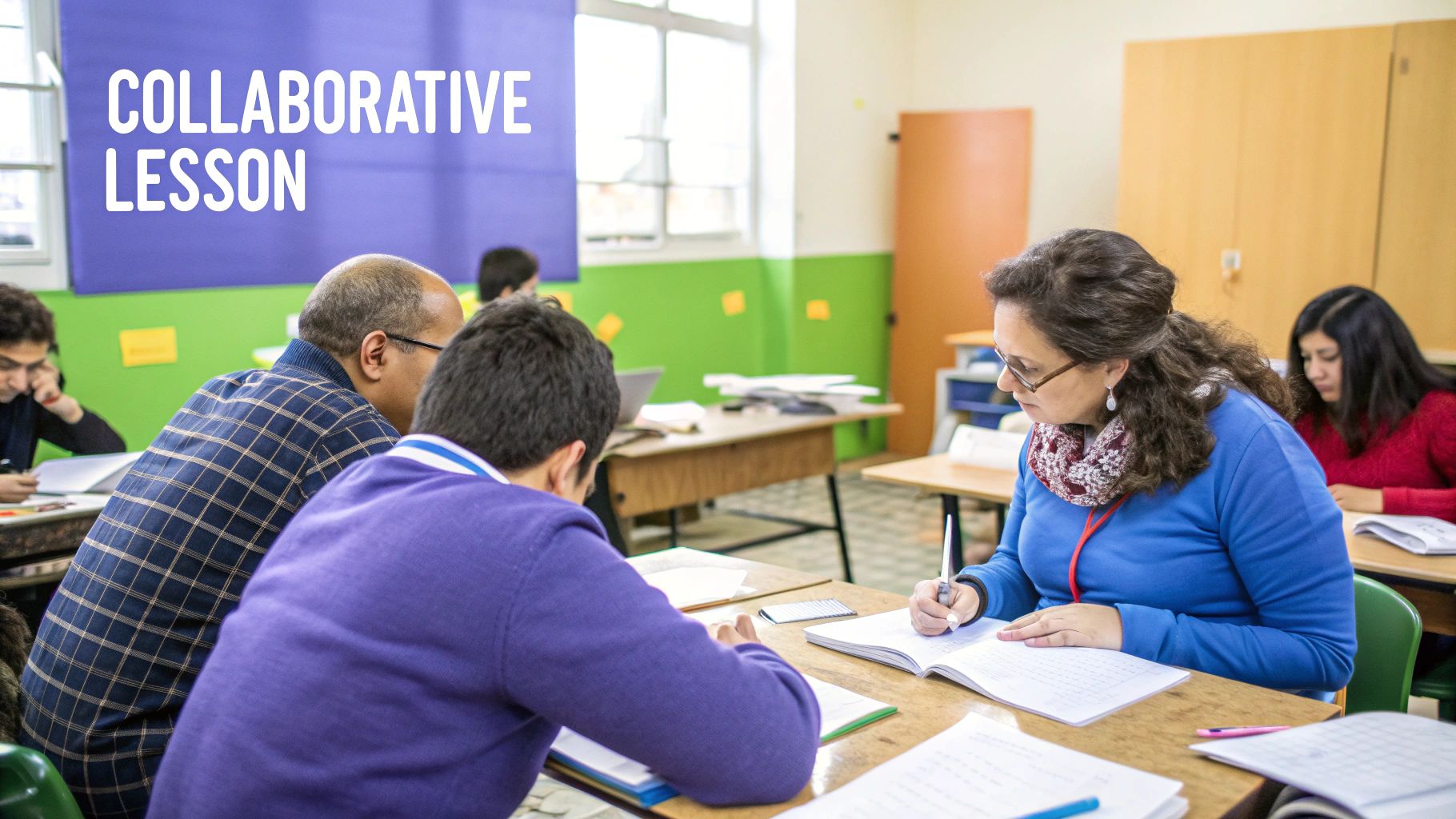 Lesson Study cycle showing stages: Study, Plan, Teach, Reflect