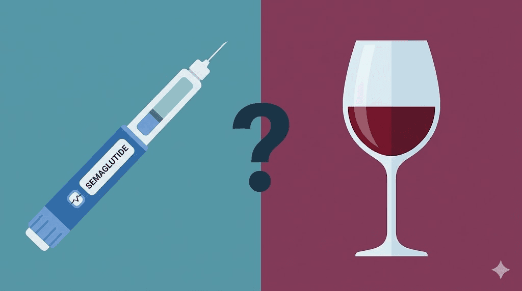 Semaglutide injection and alcohol glass interaction guide