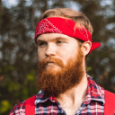 Man with red bandana and beard