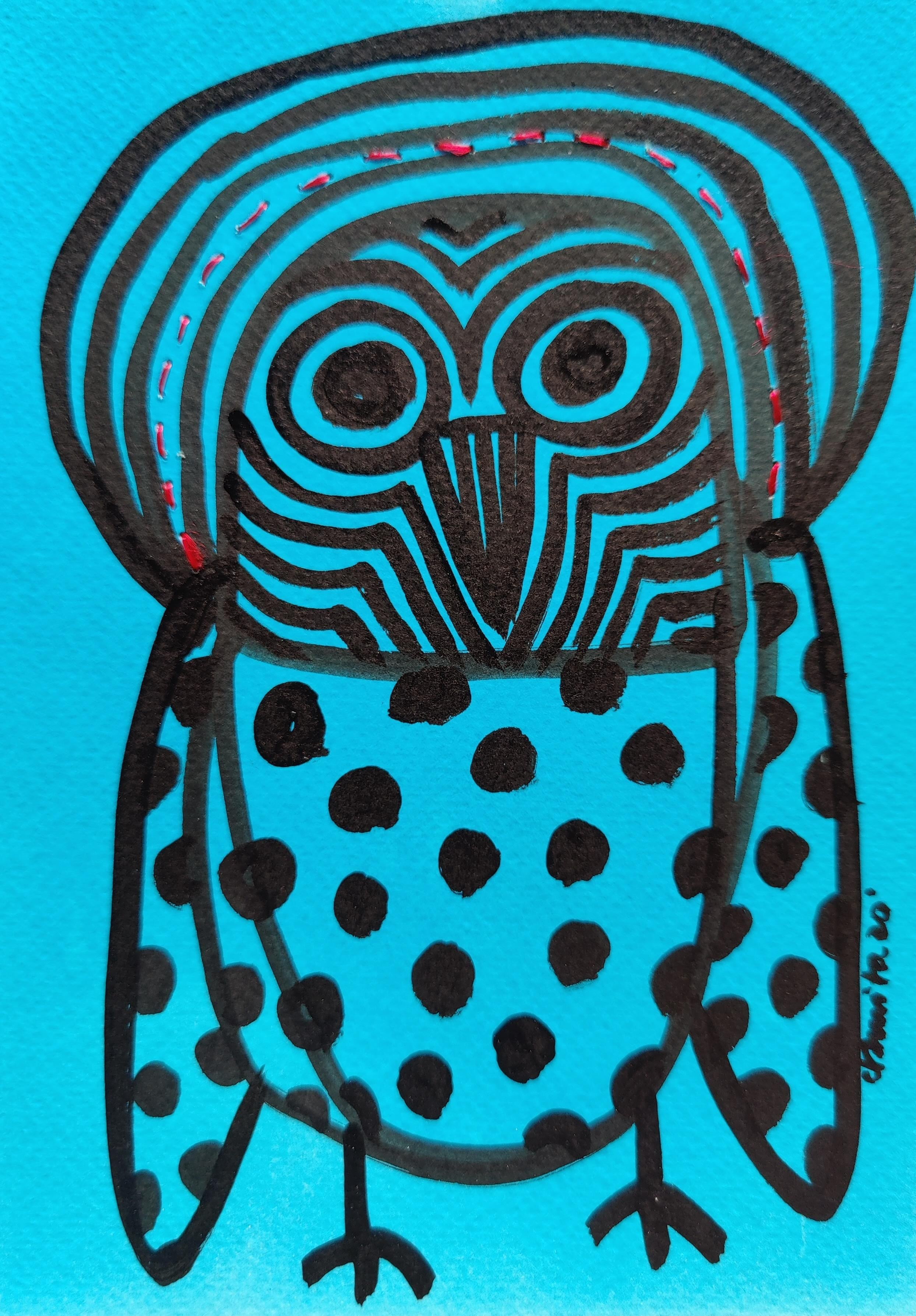 herd of sheep on road painting