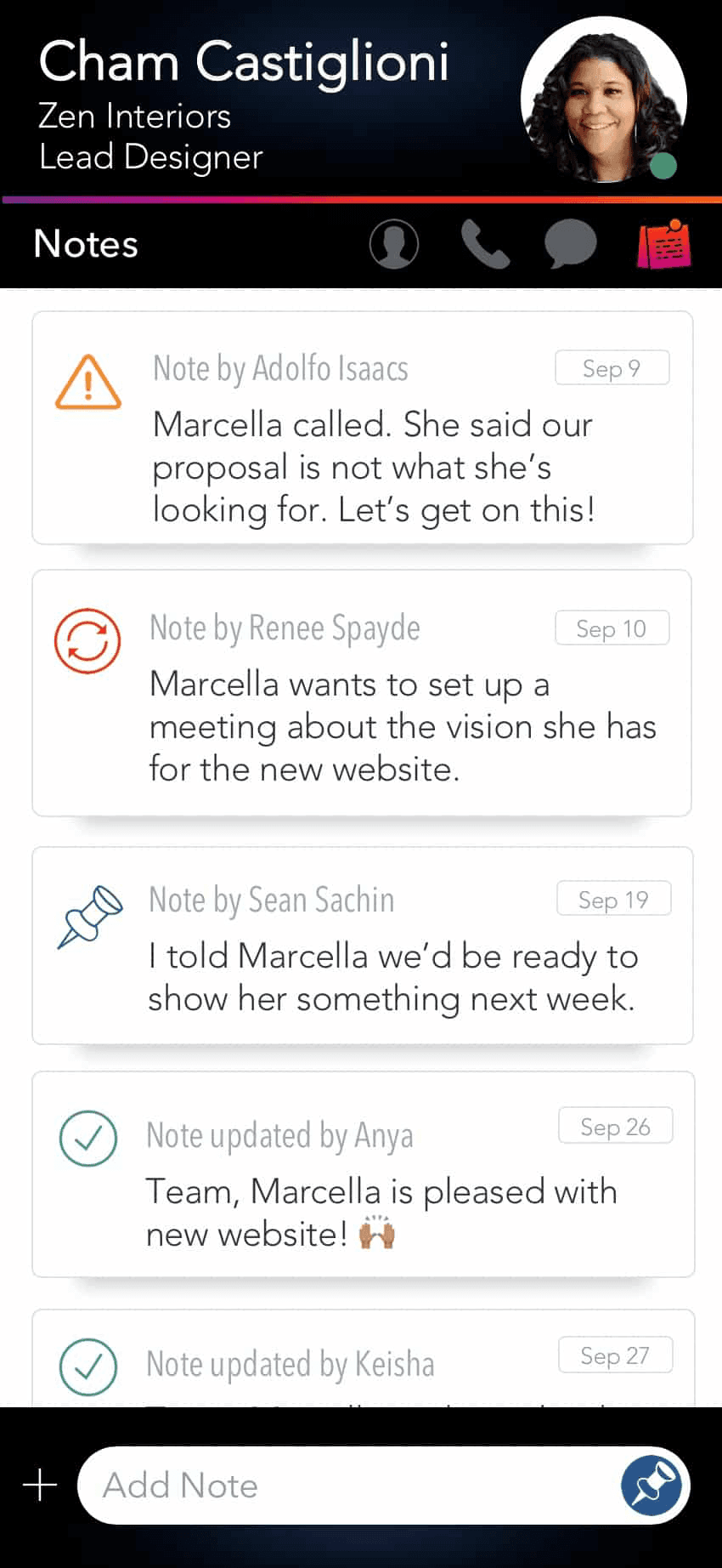 linkednotes-crm-notes-stream-for-single-customer
