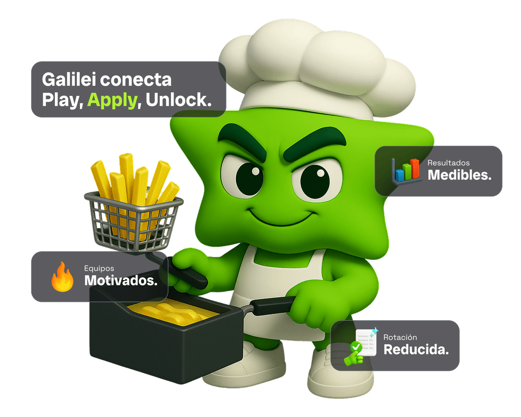 Gali como chef: Galilei conecta Play, Apply, Unlock. Resultados medibles, equipos motivados y rotación reducida