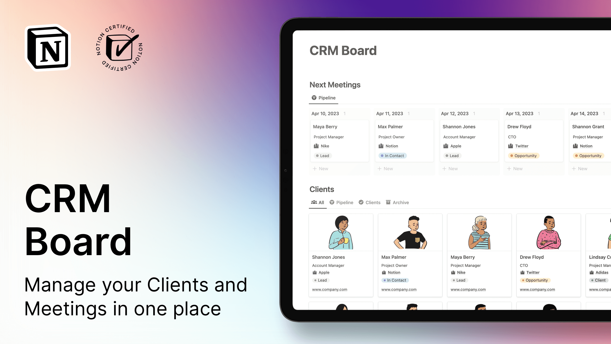 Notion CRM Board for Free