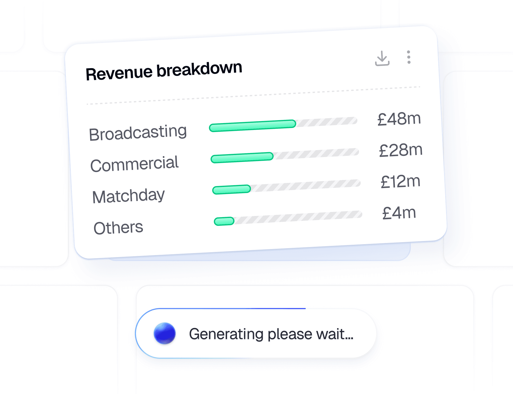 Gauge showing levels of user engagement, with tags for high and low engagement percentages.