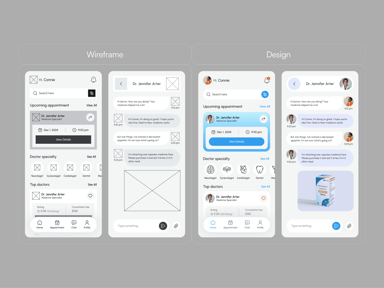 wireframe to ux design