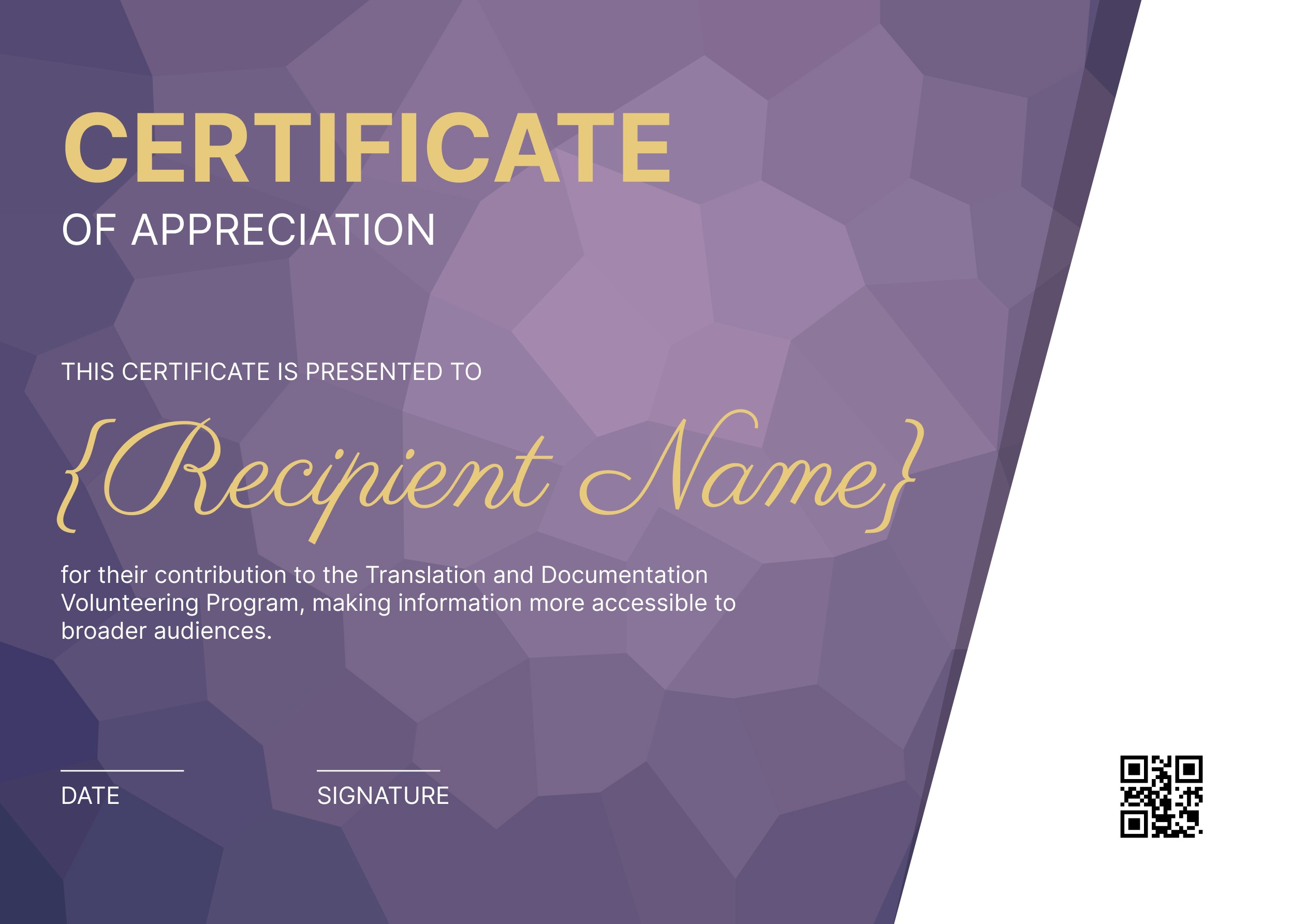 Wauld - Sophisticated and stylish certificate of appreciation template